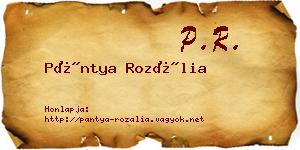 Pántya Rozália névjegykártya